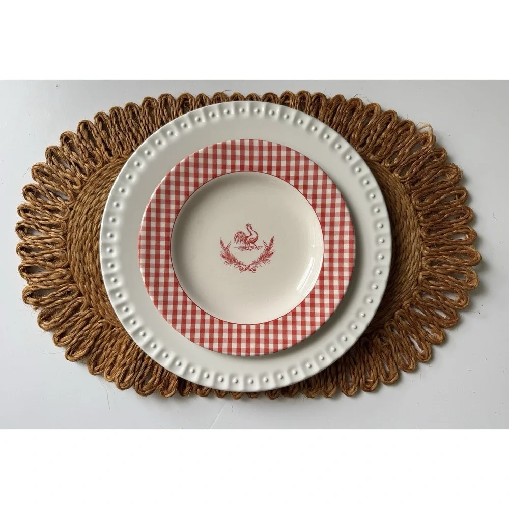 Fallani & Cohn Vintage Boho Woven Oval Placemats - set of 5